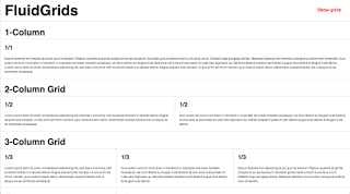 Fluid grid desktop web page